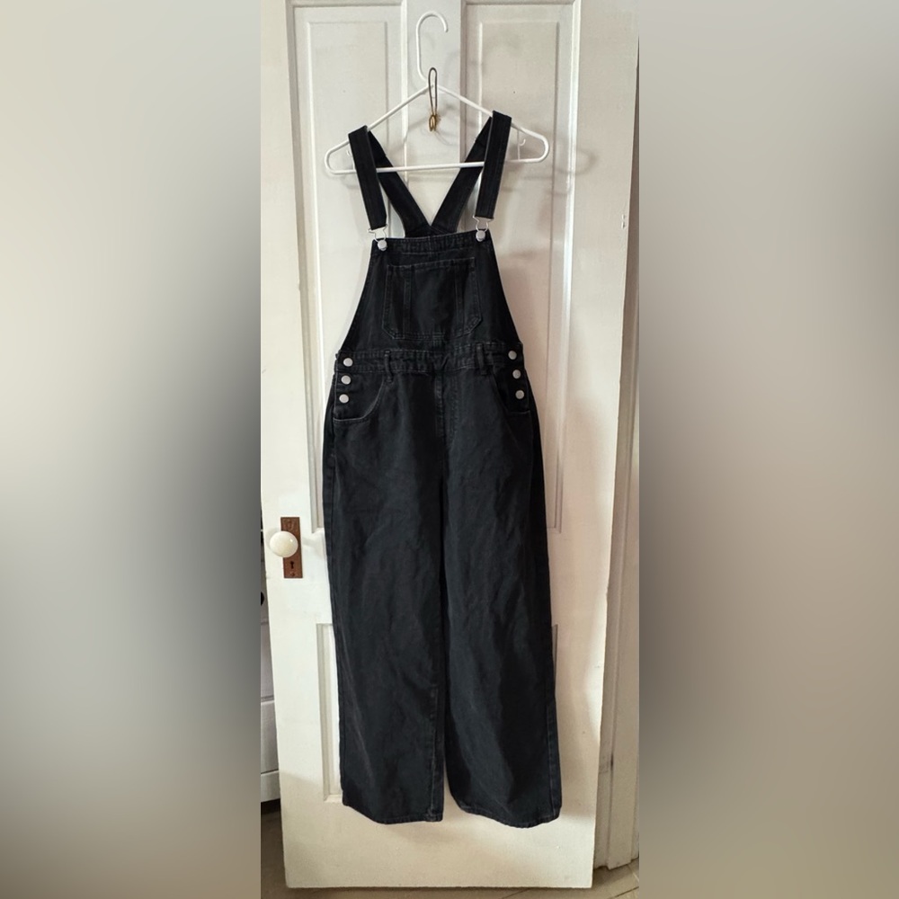 SHEIN Charcoal Denim Overalls